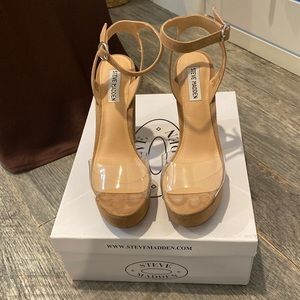 Steve Madden Madeline Clear Platform Heels, size 8